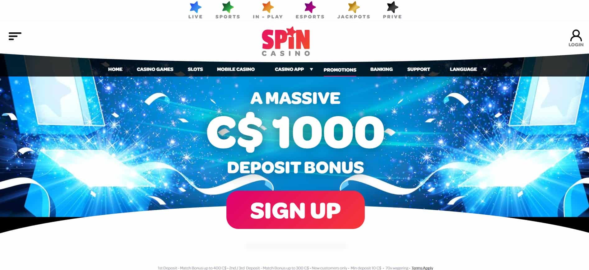 Spin Casino Bonuses